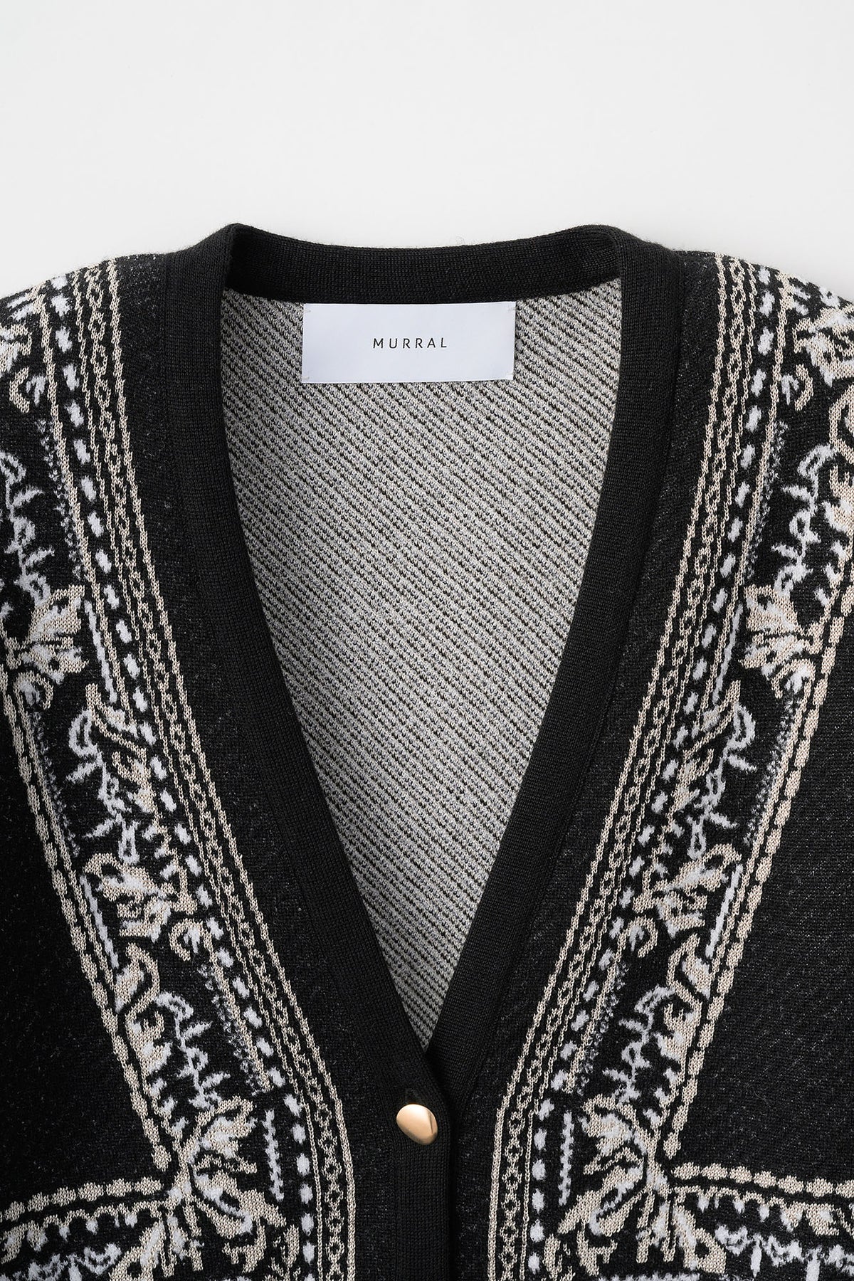 Framed knit cardigan (Black)