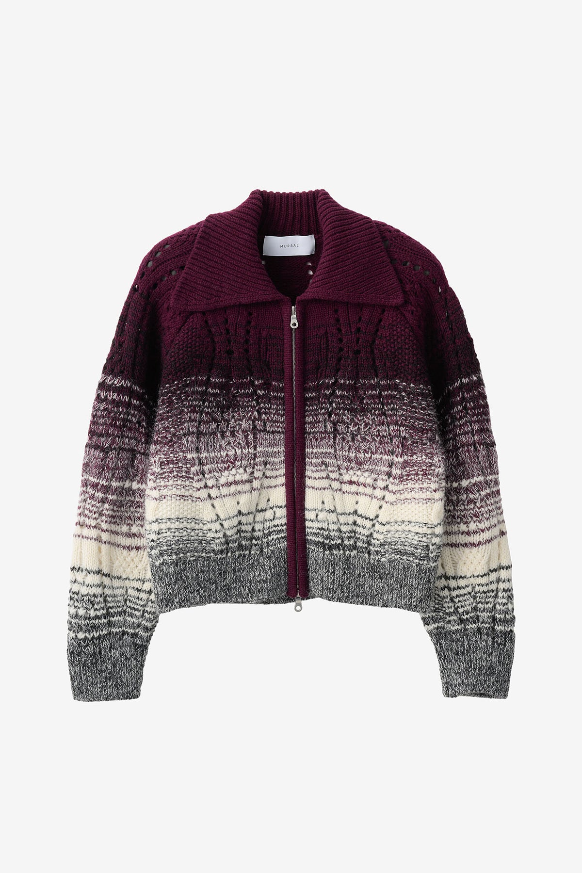 Morph zipped knit cardigan (Bordeaux)