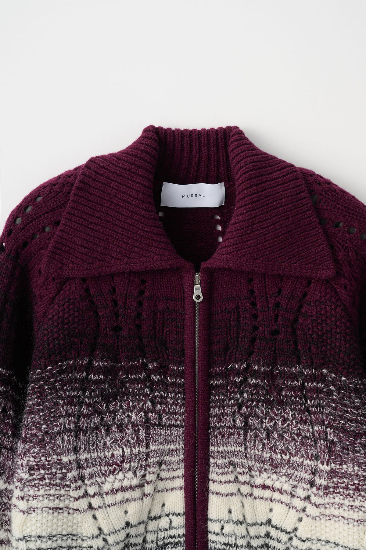 Morph zipped knit cardigan (Bordeaux)