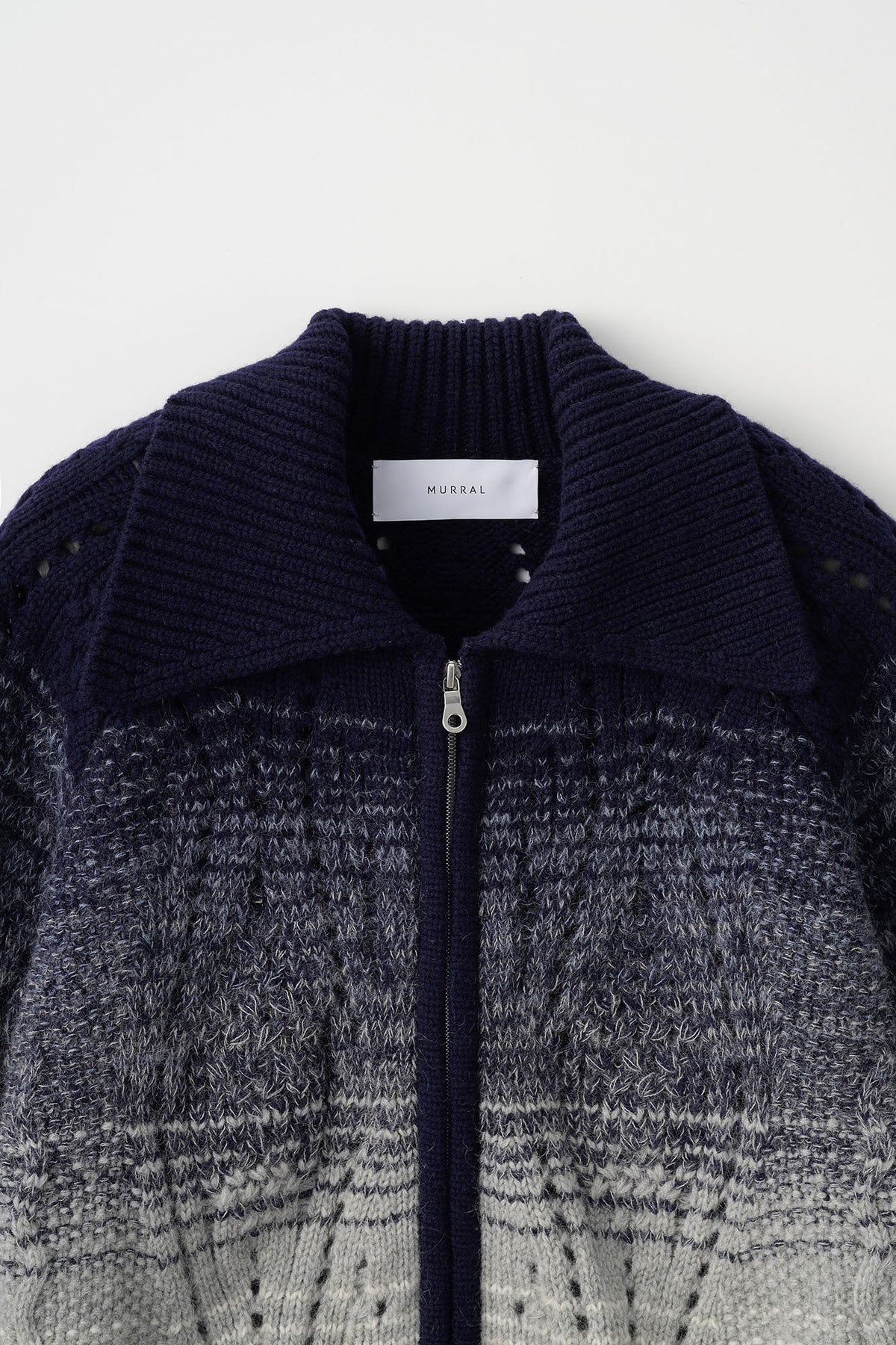 Morph zipped knit cardigan (Navy)
