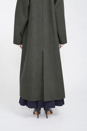 Glint beads embroidered long coat (Gray)