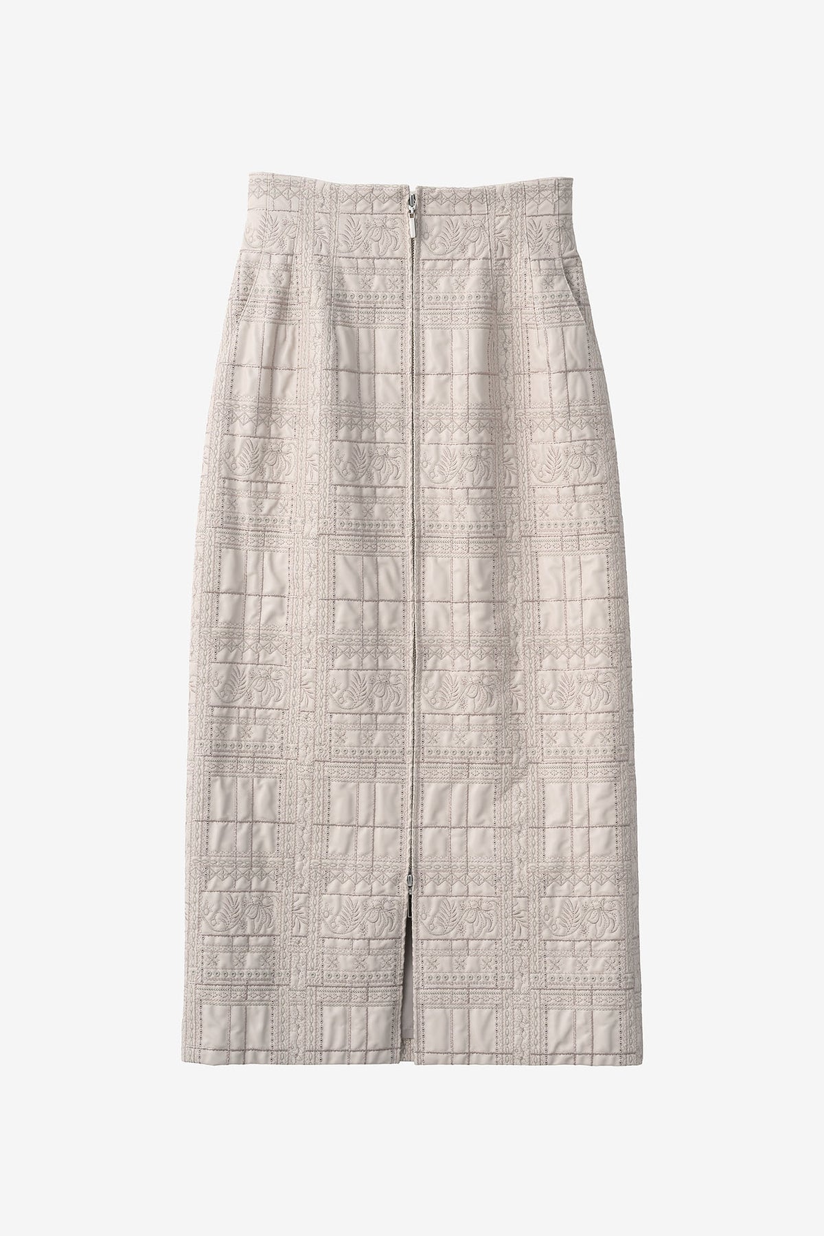 Gift check embroidered skirt (Ivory)