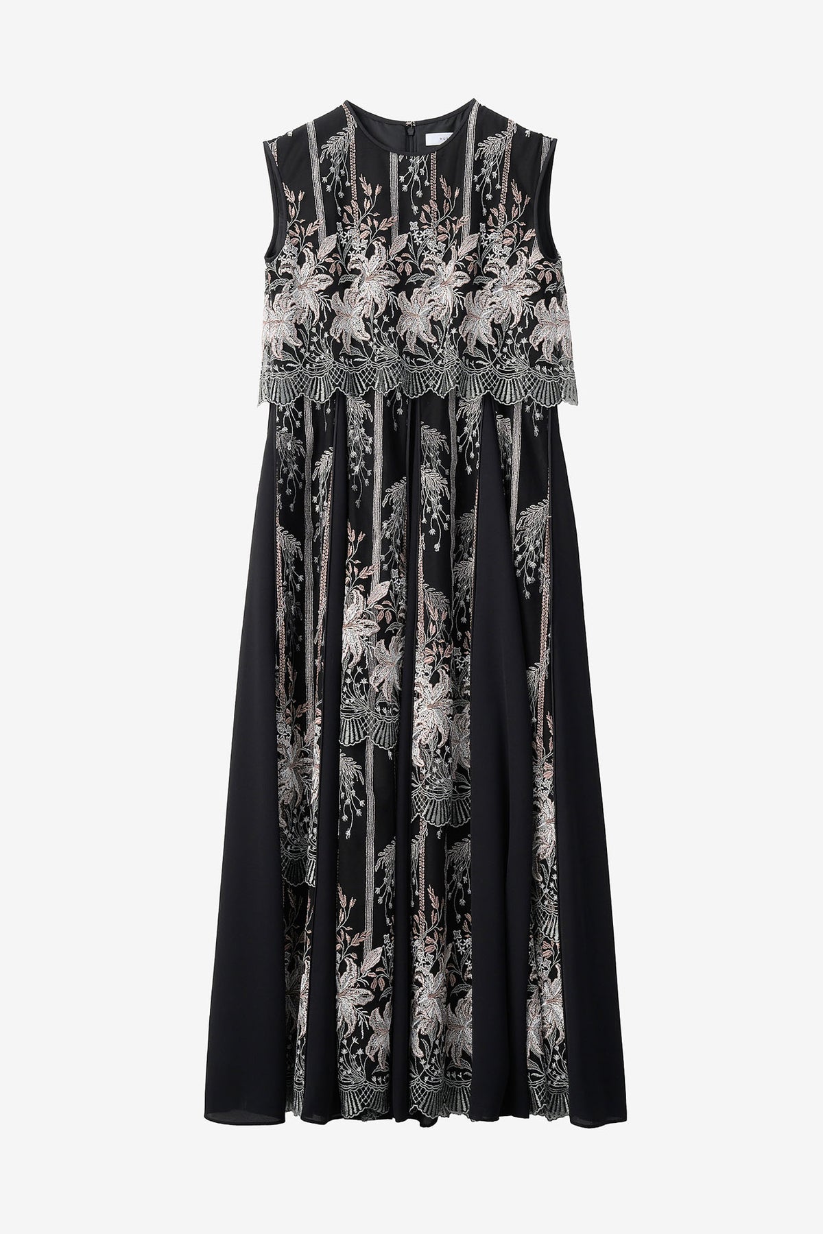 Classic lace sleeveless dress (Black)