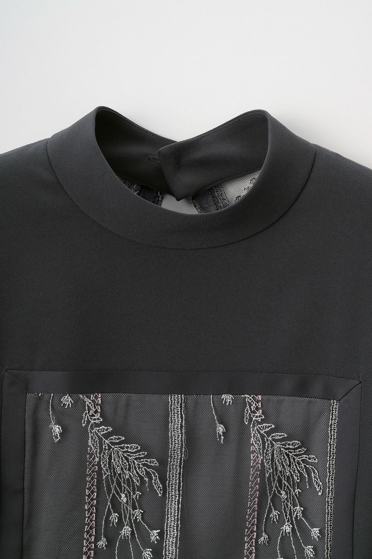 Framed flower lace dress (Dark gray)