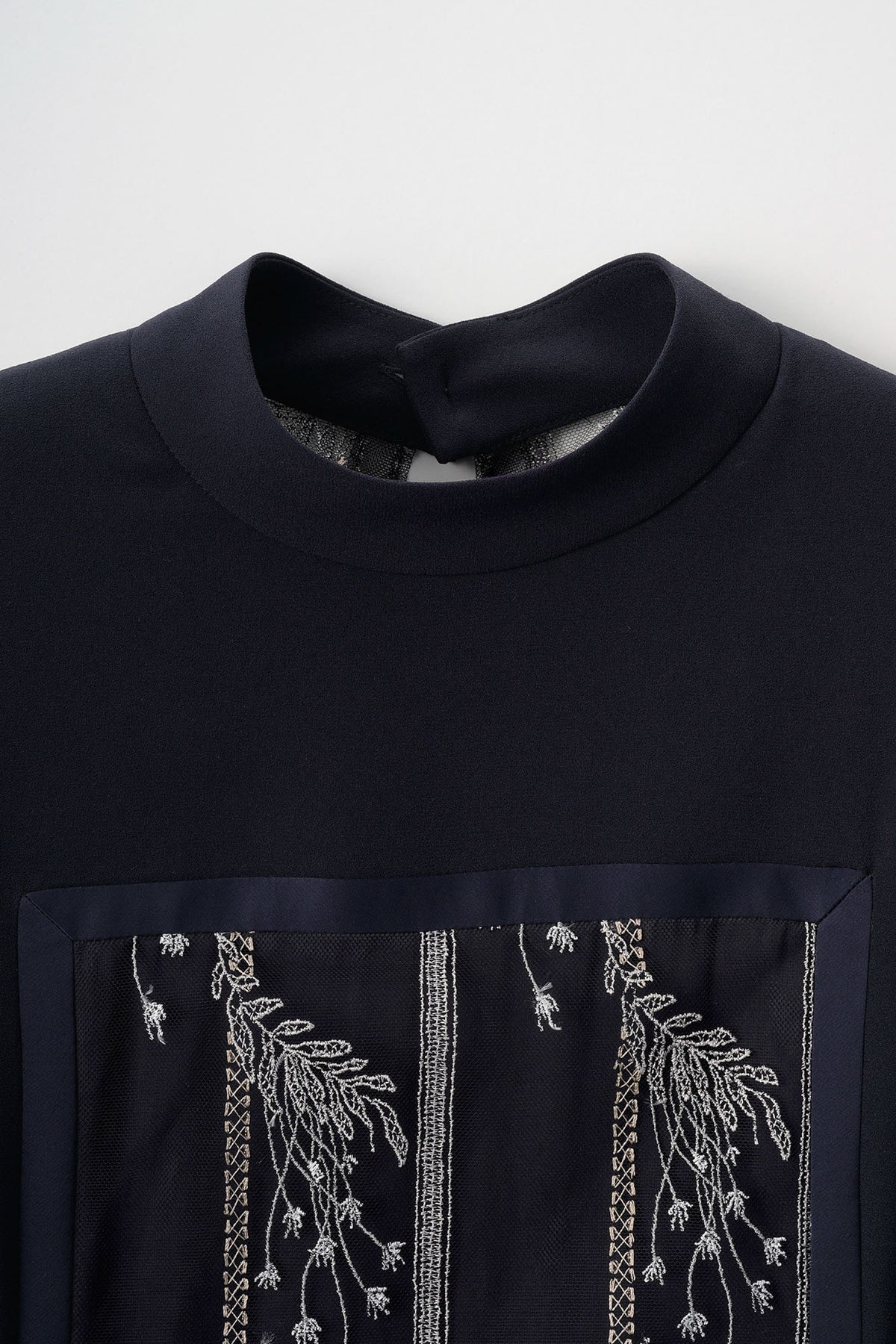 Framed flower lace dress (Navy)