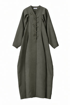 Quiet embroidered dress (Khaki)