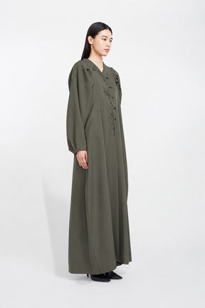 Quiet embroidered dress (Khaki)