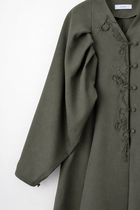 Quiet embroidered dress (Khaki)