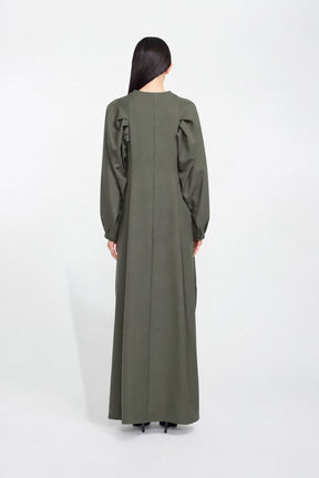 Quiet embroidered dress (Khaki)