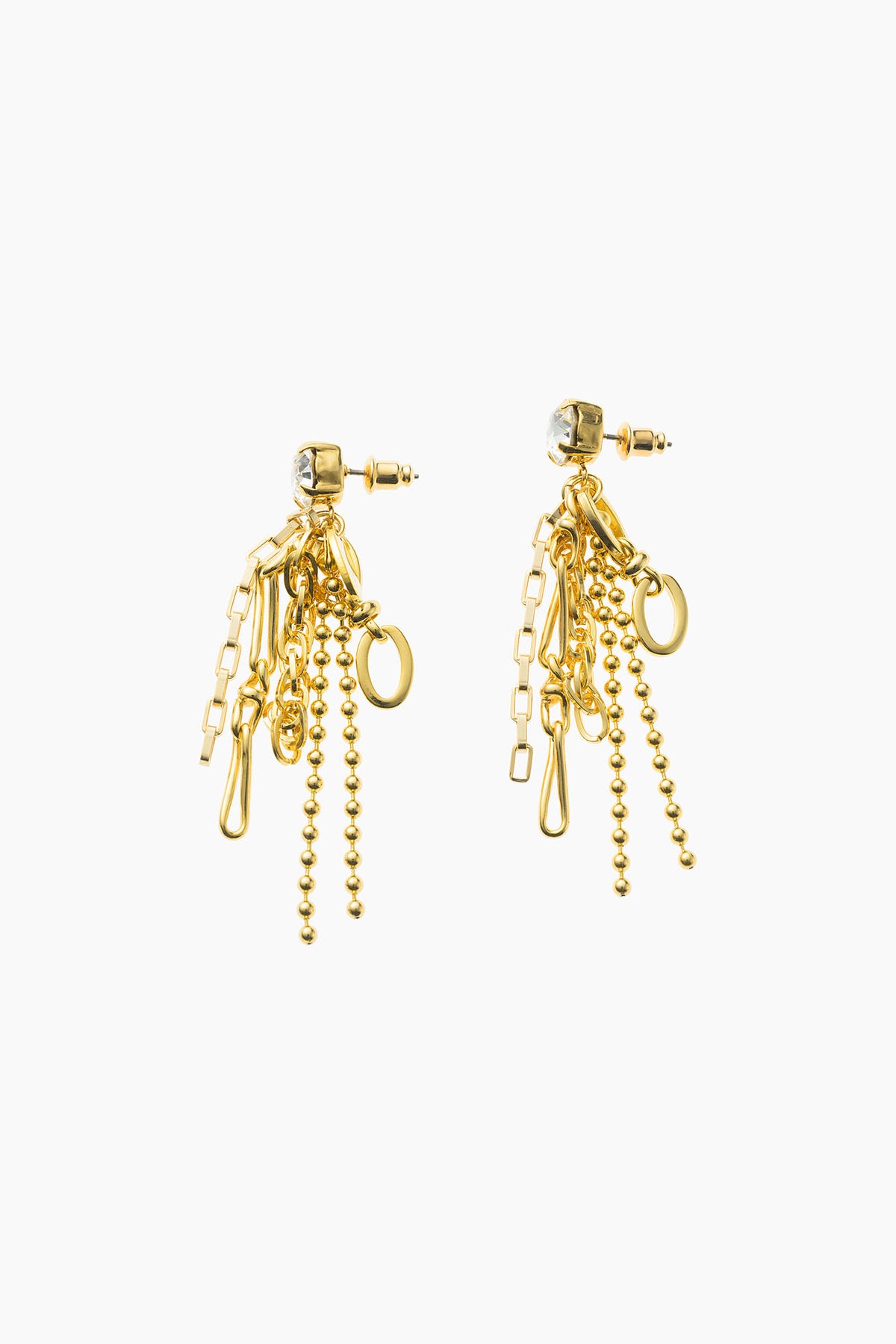 Glint chain pierced earring (Gold)