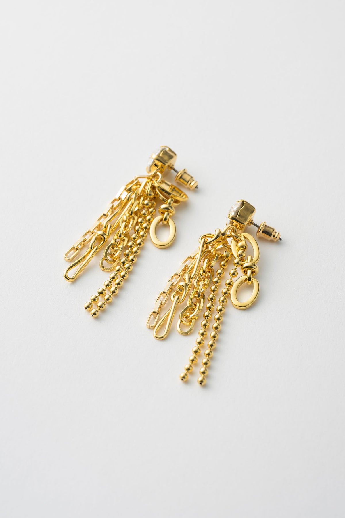 Glint chain pierced earring (Gold)