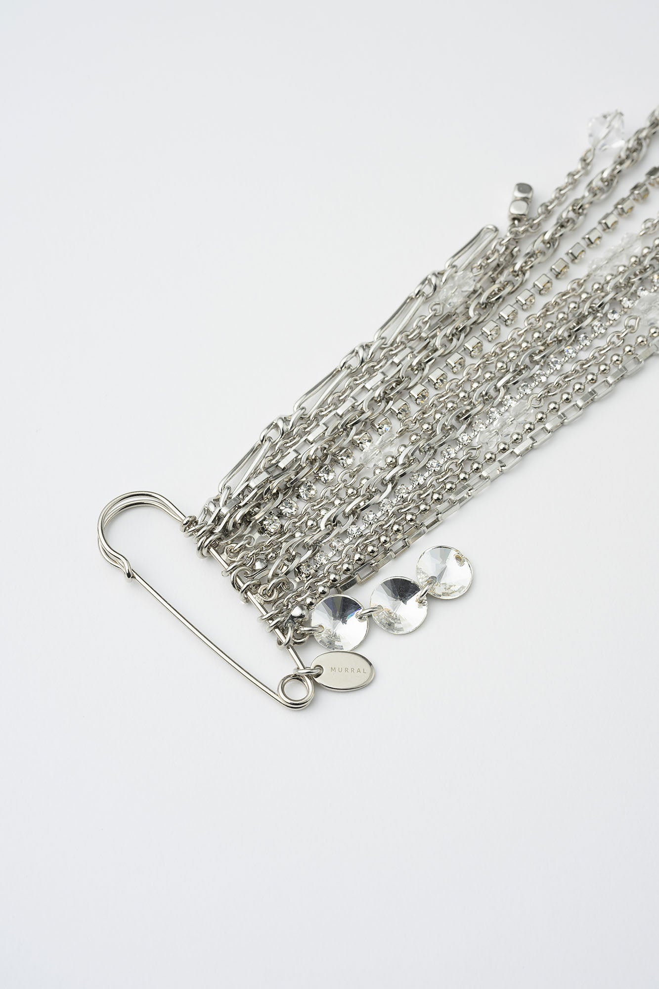 Glint chain pin Brooch (Silver)
