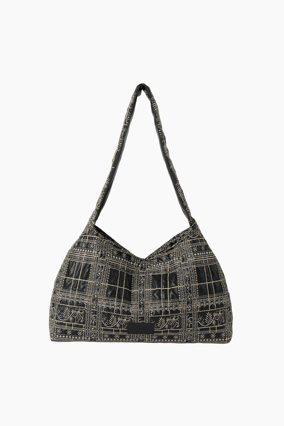 Gift check embroidered bag (Black)