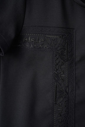Framed embroidered jersey tops (Black)