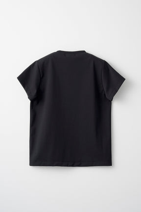 Framed embroidered jersey tops (Black)
