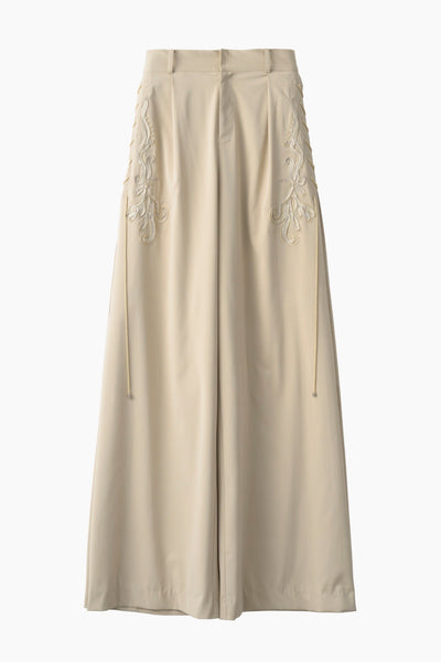 Glimmer embroidered slacks (Beige)