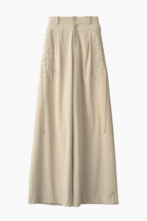 Glimmer embroidered slacks (Beige)
