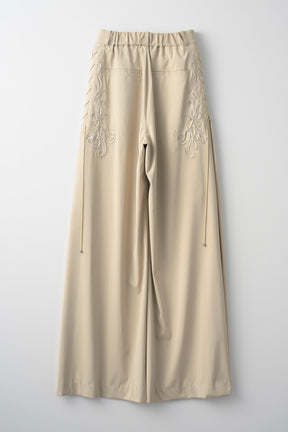 Glimmer embroidered slacks (Beige)