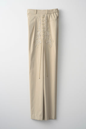 Glimmer embroidered slacks (Beige)