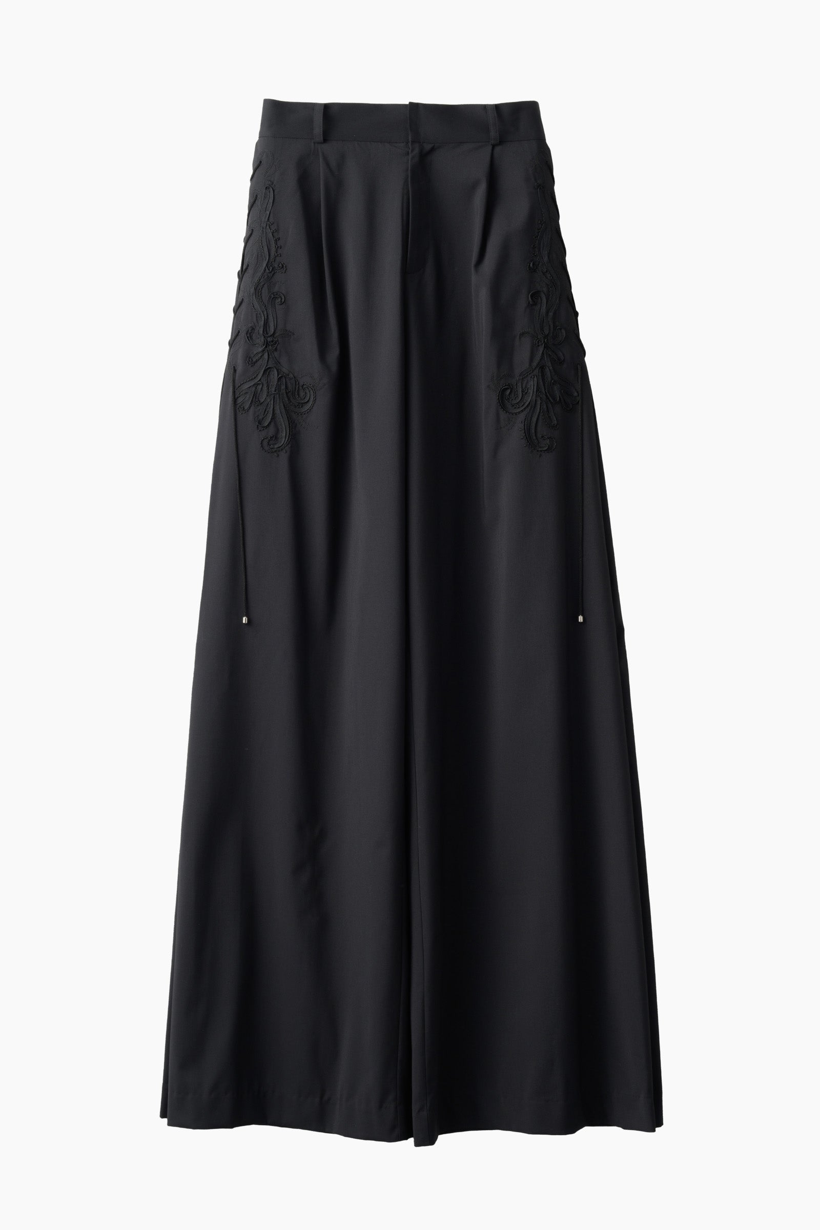 Glimmer embroidered slacks (Black)