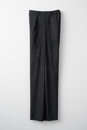 Glimmer embroidered slacks (Black)