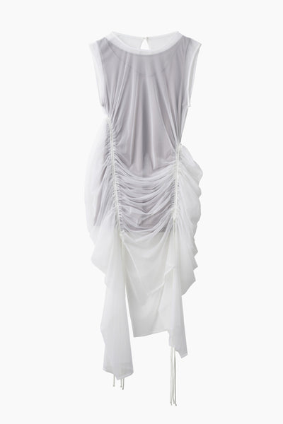 Stem tulle dress (White)