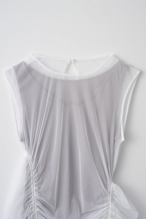 Stem tulle dress (White)