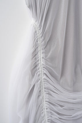 Stem tulle dress (White)