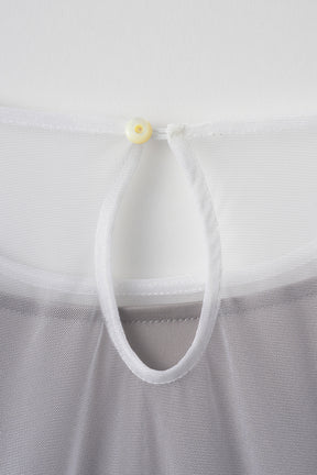 Stem tulle dress (White)