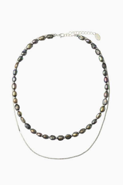 Faint pearl necklace (Silver)