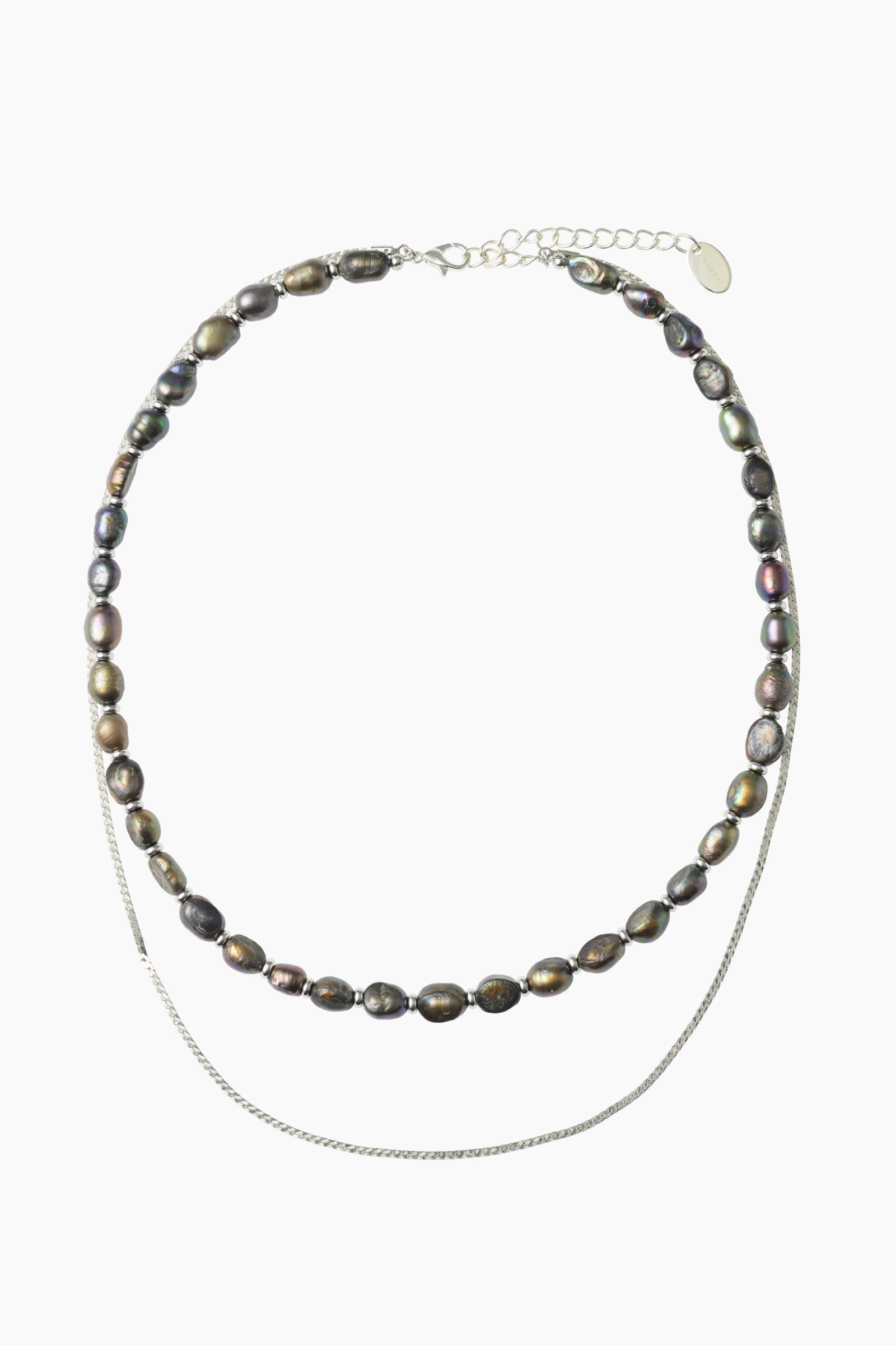 Faint pearl necklace (Silver)