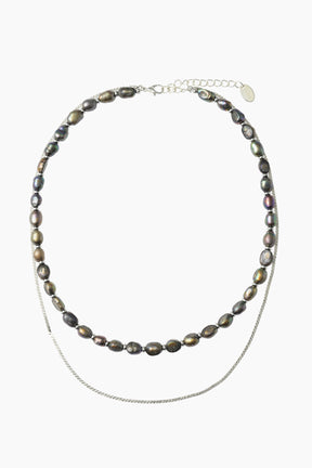 Faint pearl necklace (Silver)