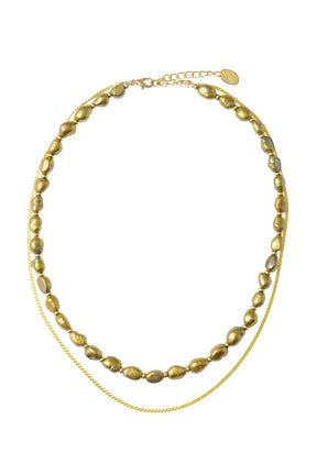 Faint pearl necklace (Gold)