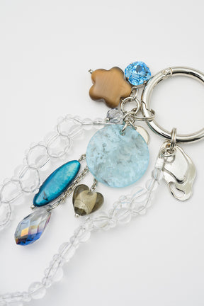 Jewel charm keychain (Silver)