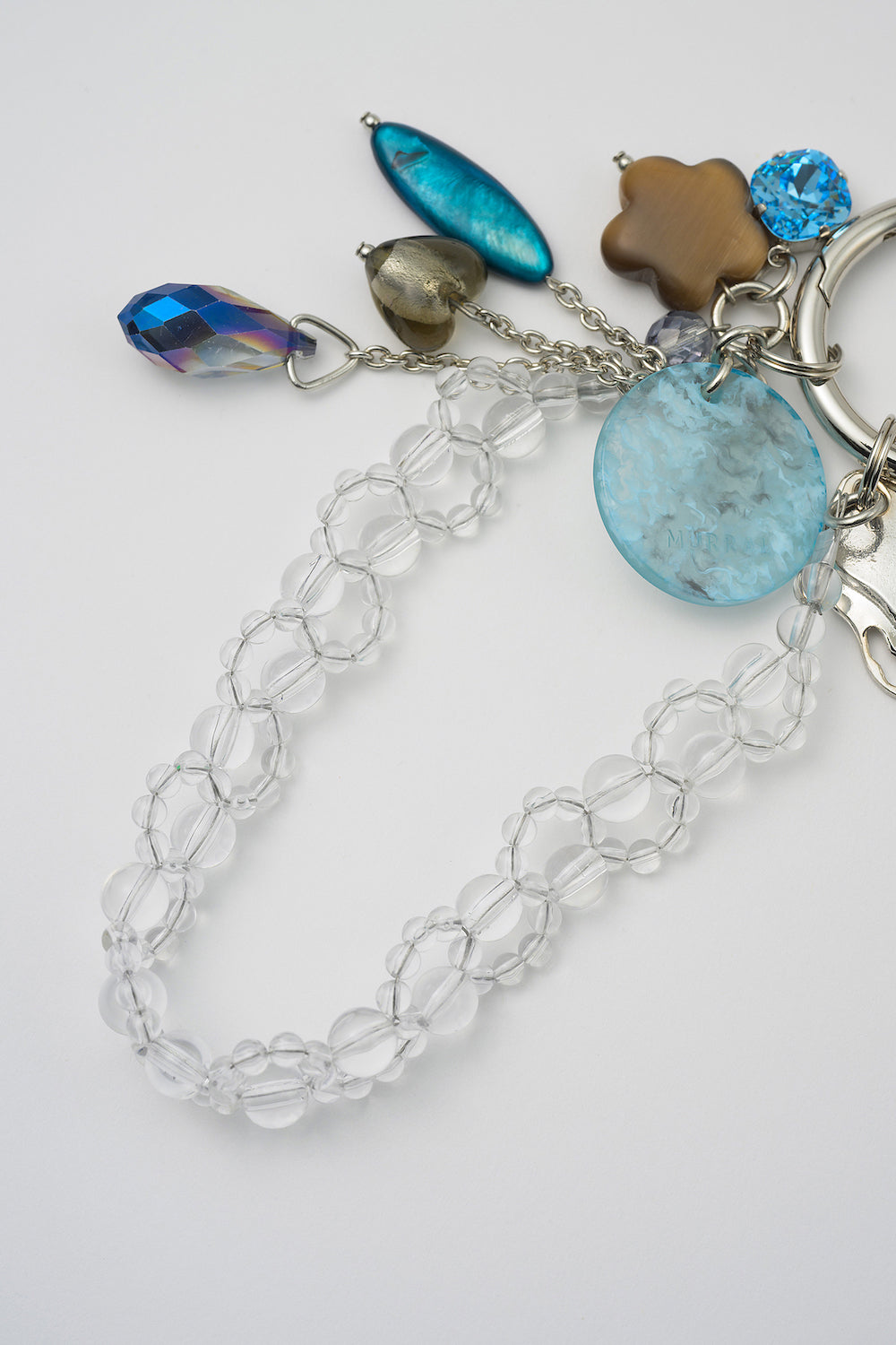 Jewel charm keychain (Silver)