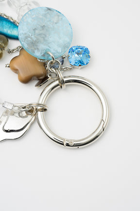 Jewel charm keychain (Silver)
