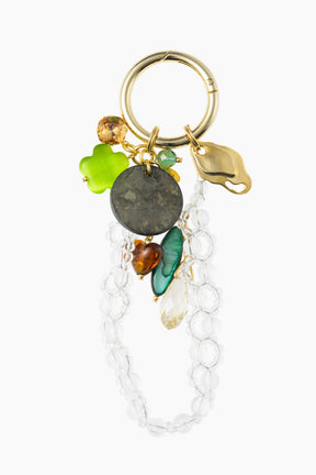 Jewel charm keychain (Gold)