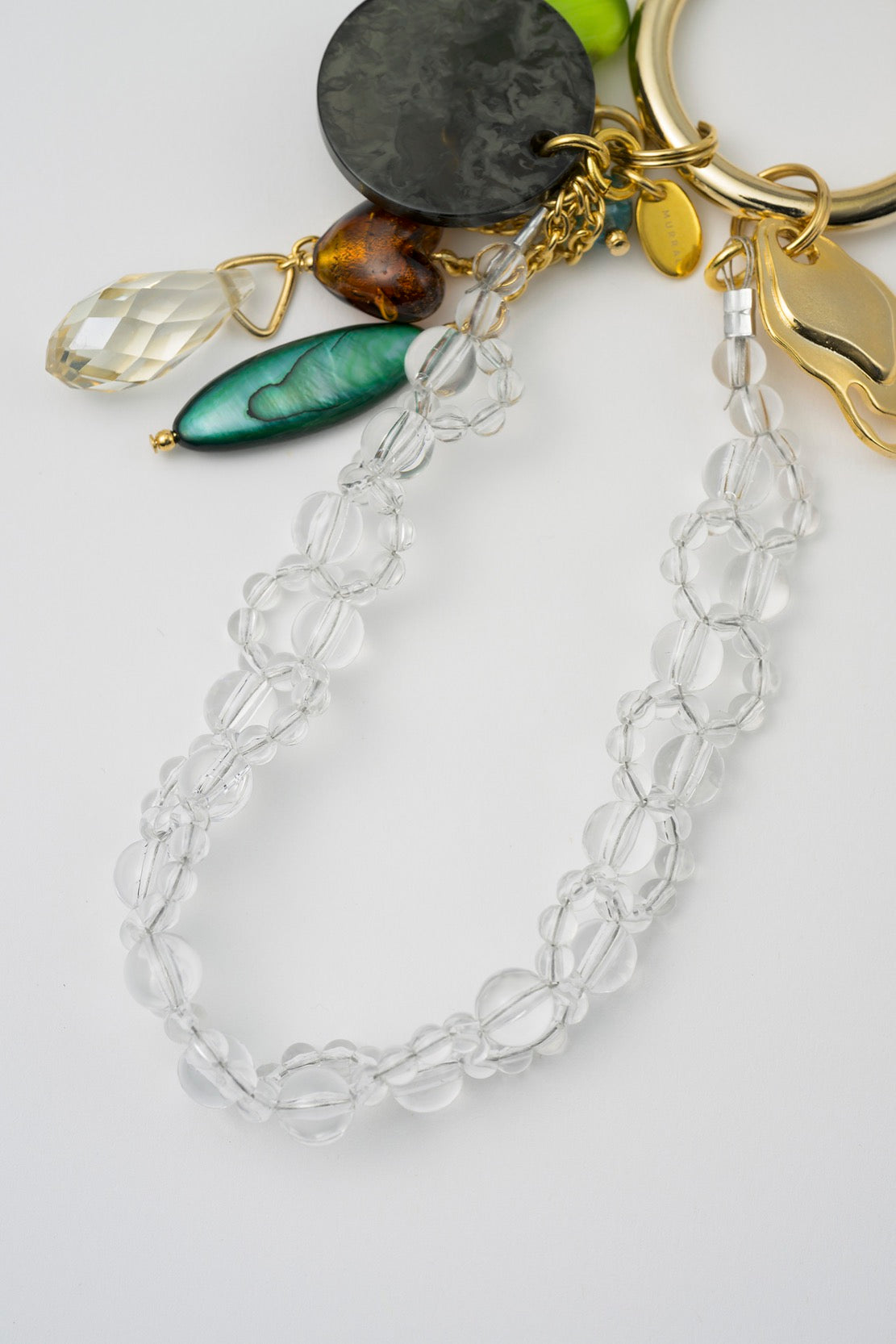 Jewel charm keychain (Gold)