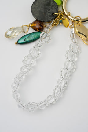 Jewel charm keychain (Gold)