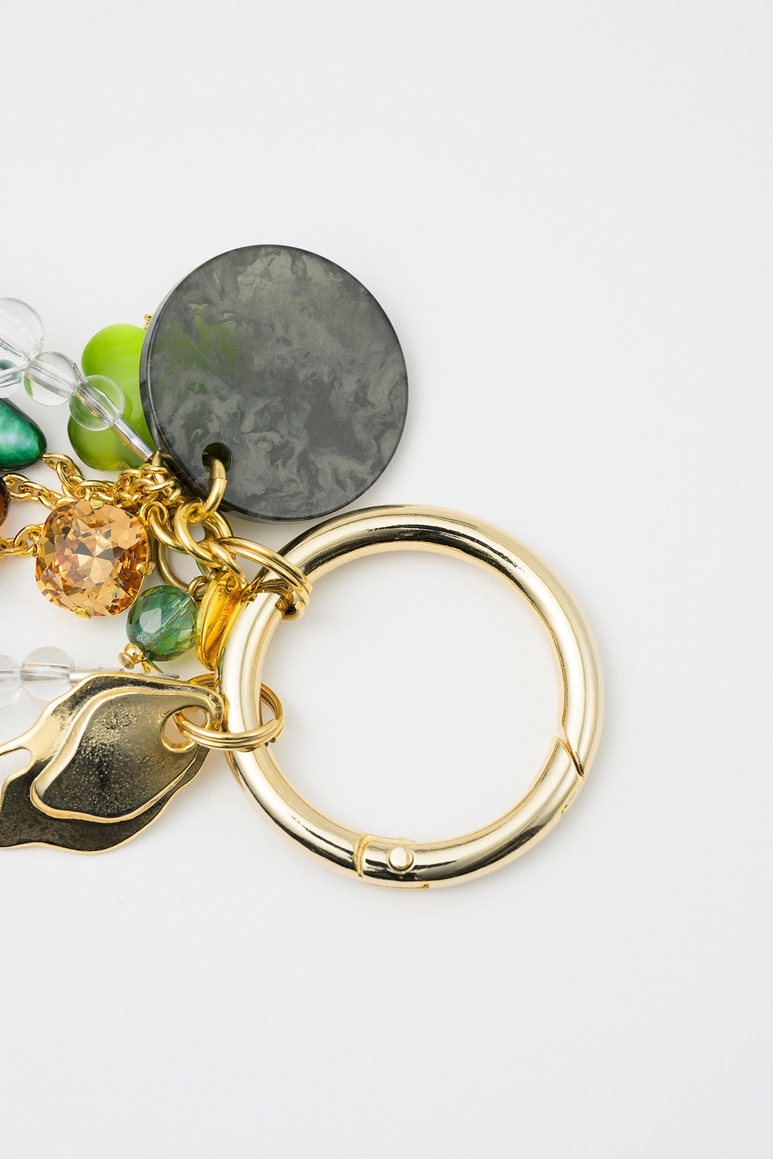Jewel charm keychain (Gold)