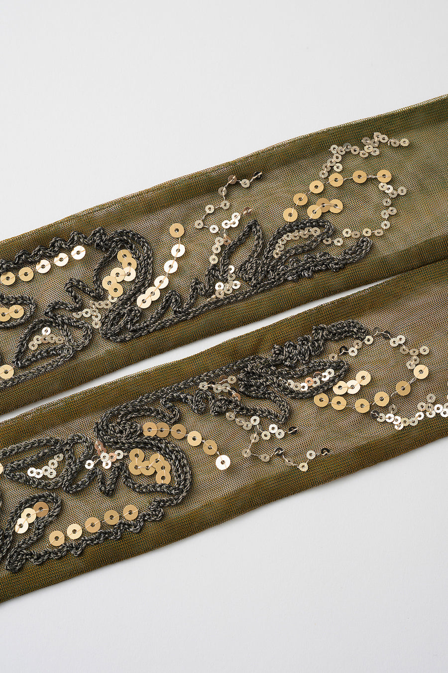 Gleaming embroidered ribbon (Olive)