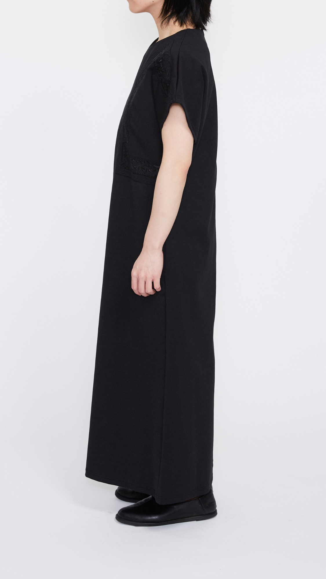 MURRAL Framed embroidered jersey dress (Ash green)