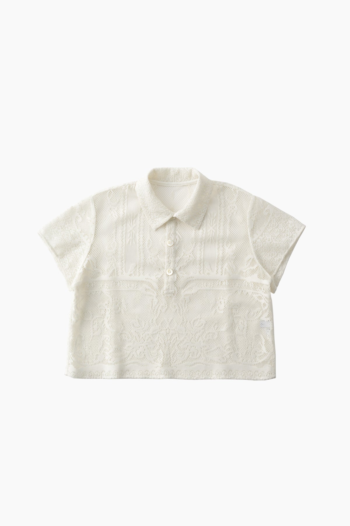Mirror lace polo (White)