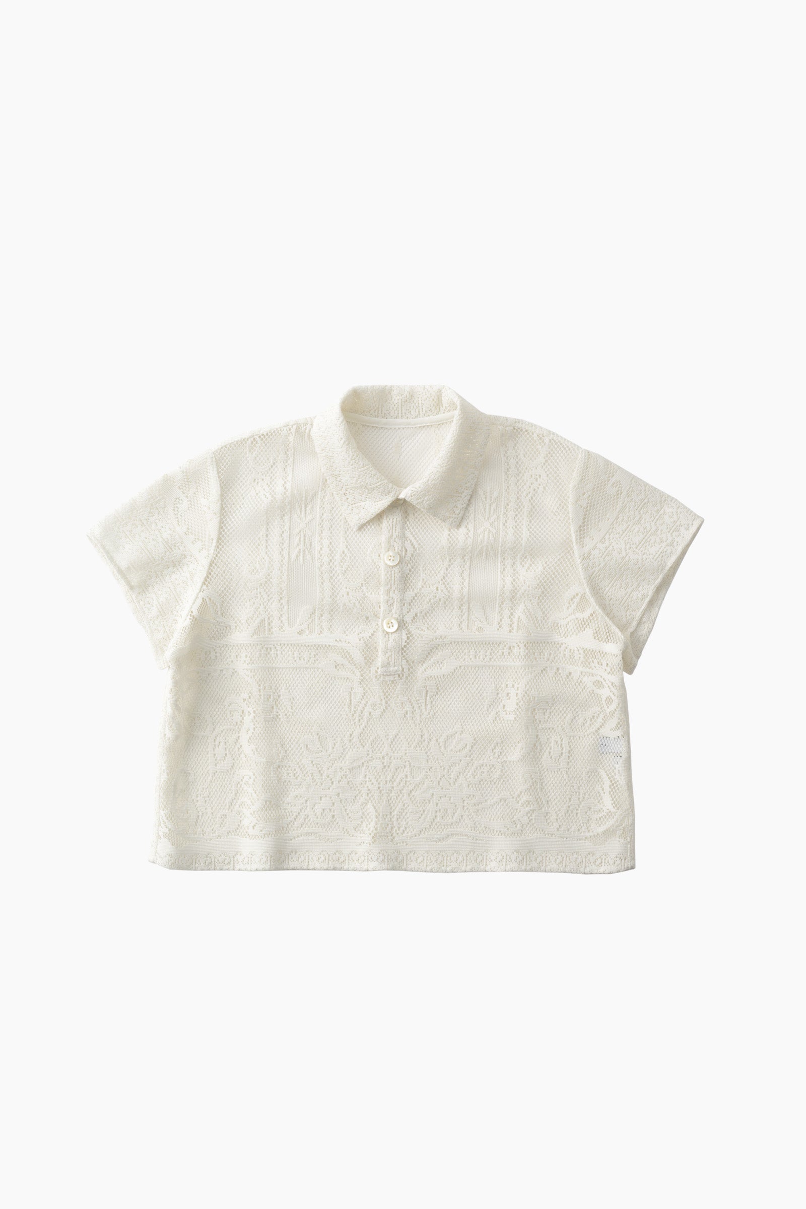 Mirror lace polo (White)