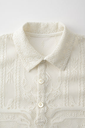 Mirror lace polo (White)