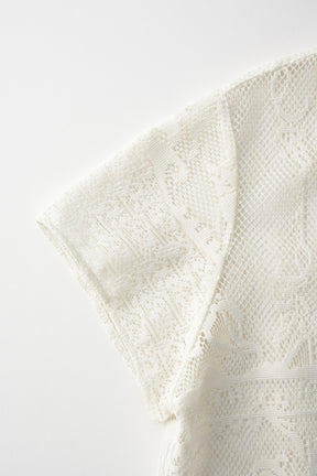 Mirror lace polo (White)