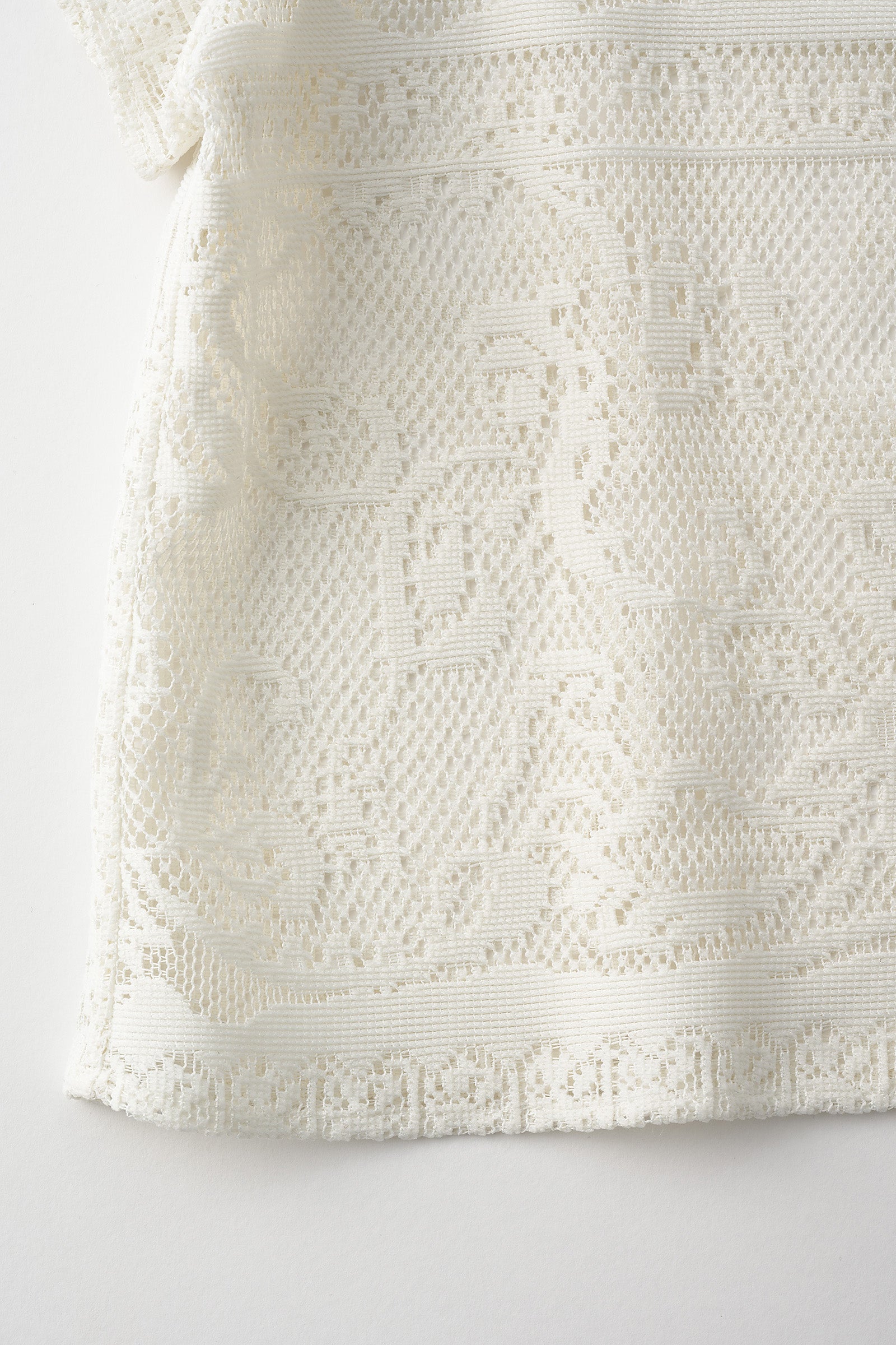 Mirror lace polo (White)