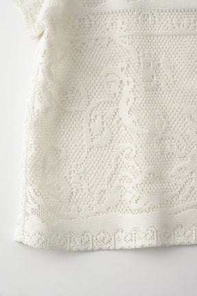 Mirror lace polo (White)