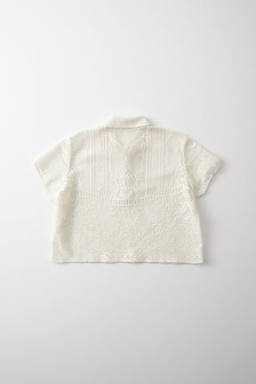 Mirror lace polo (White)