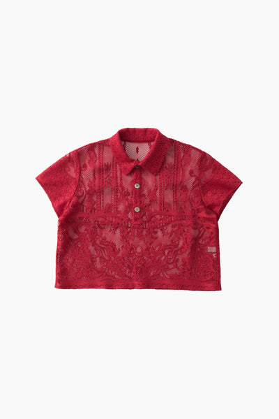 Mirror lace polo (Red)